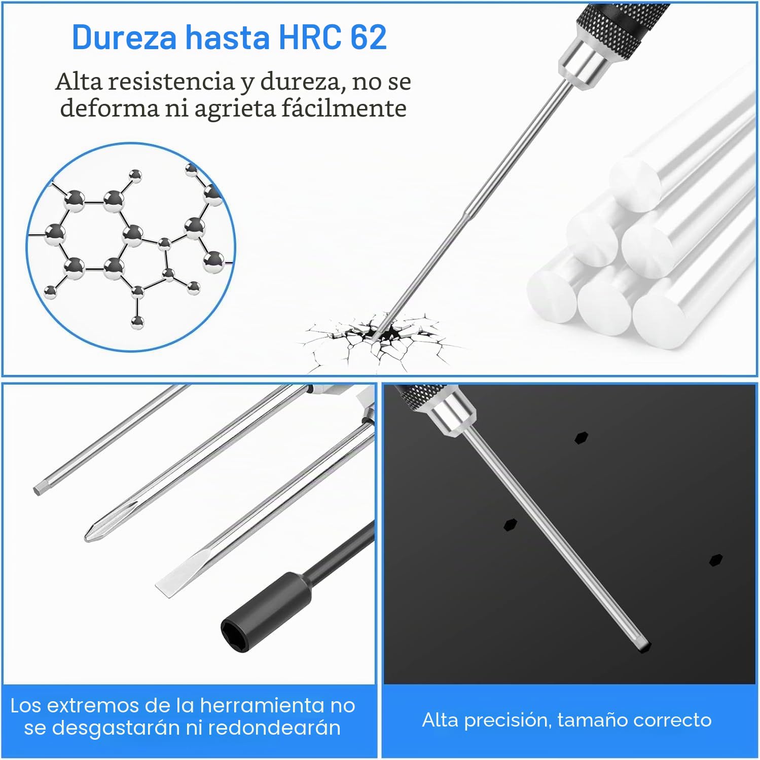 Juego de herramientas de destornillador hexagonal RC 16 piezas kit de herramientas de reparación de llaves de tuerca destornilladores de enchufe para helicóptero RC Quadcopter FPV