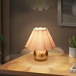 Ziqqeelam Petit lit vert Mini Lampe de table pour chambre, Lampes pour petite chambre pour table de nuit, Mignon Mini Lampes de table pour les petits espaces avec chambre à coucher en forme d'ombre, salon, dortoir pour enfants, cuisine
