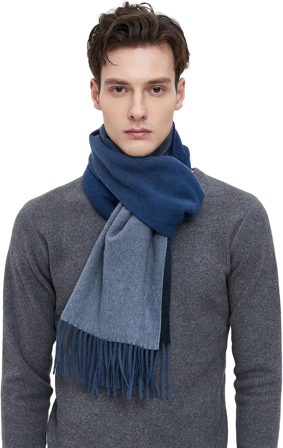 Novawo Mens Wool Scarf Warm and Soft Long Scarves Winter Stylish Scarves - Image 2