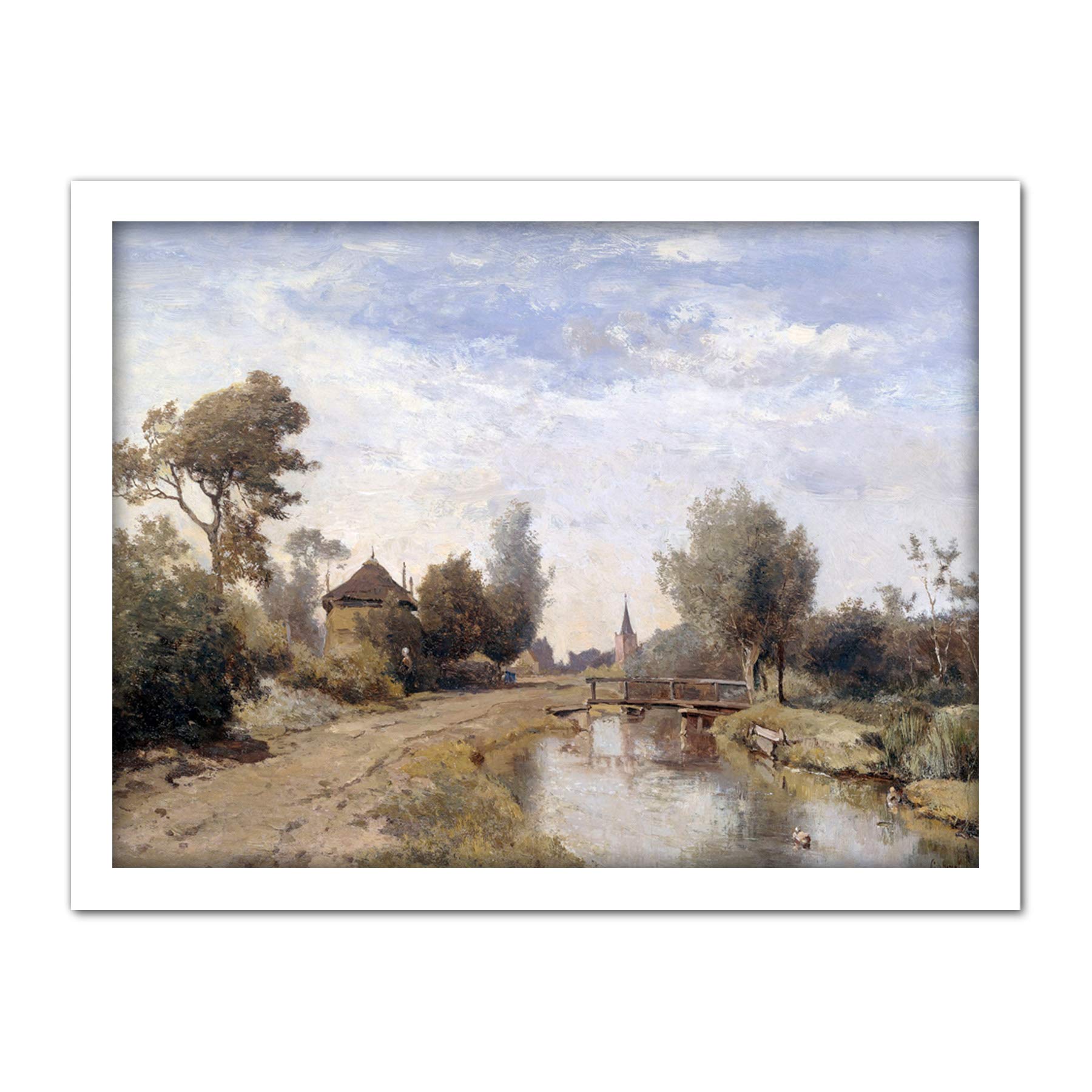 Artery8 Paul Gabriel Landscape Near Kortenhoef Painting Artwork Framed Wall Art Print 18X24 Inch
