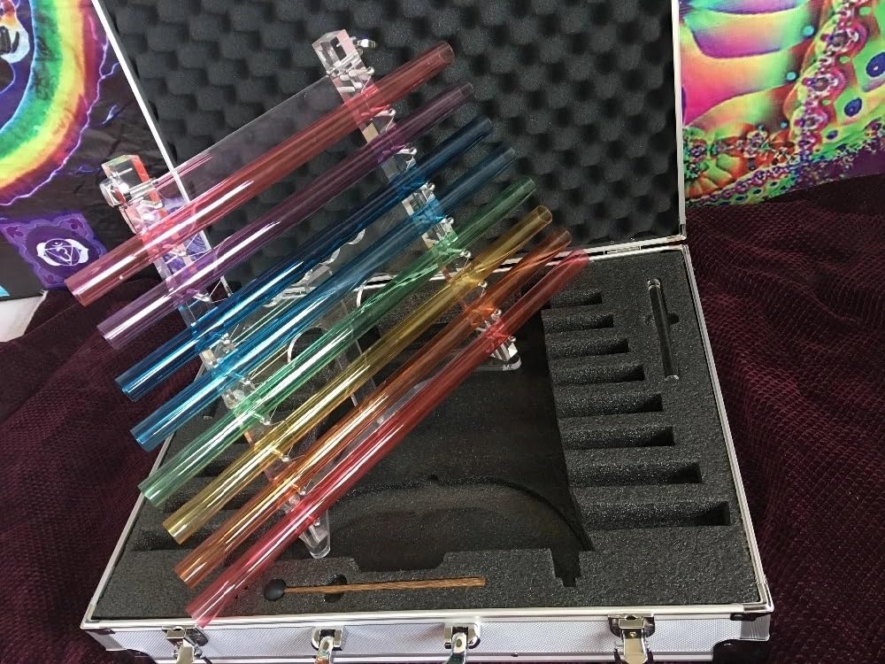 Crystal Singing Harp Kit, 8 Notes C5 D5 E5 F5 G5 A5 B5 C6, Perfect Healing Musical Instrument, With Aluminum Suitcase, For Sound Therapy Healing(432HZ)