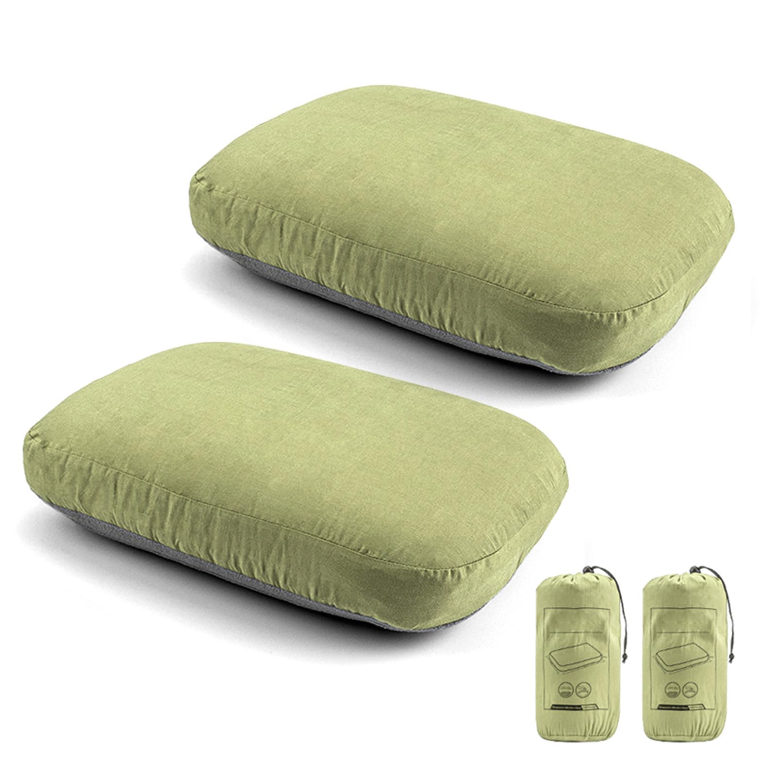 Mingzhe Almohada de Espuma Viscoelástica para el Cuello, Almohada Cervical Portátil para Viajes y Acampada, Cómoda de Soporte el Cuello NoonBreak (2 Piezas)