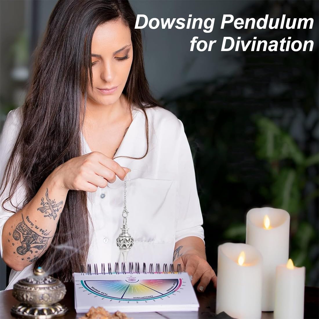 Pendulos Adivinacion, Plata Pendulo Hebreo, Pendulo De Newton, Péndulo metálico, Péndulo Adivinación Egipcio, Pendulo de Radiestesia con Testigo, péndulo esotérico, Magnetizador(1)