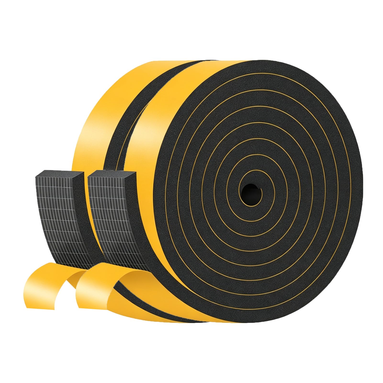 Draft Excluder for Doors,Window Draft Excluder,High Density CR,Strong Adhesive,Soundproof,Window Seal for Door,Window(Black,20mm x 8mm x 4M)