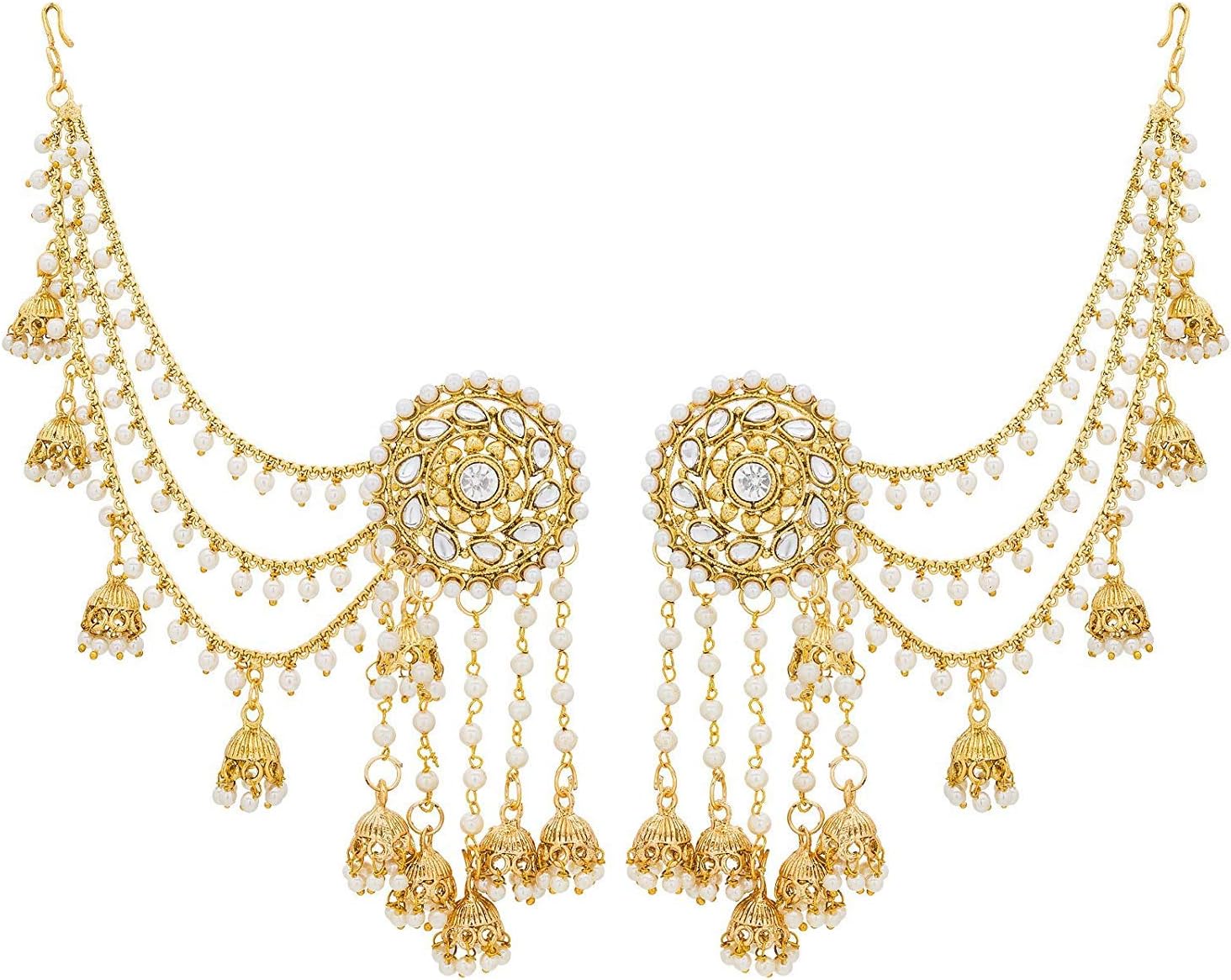 Ethnic Bollywood Fashion Jewelry Traditional Bahubali Indian Long Gold Partywear Jhumka Jhumki Chandbali Wedding Earrings