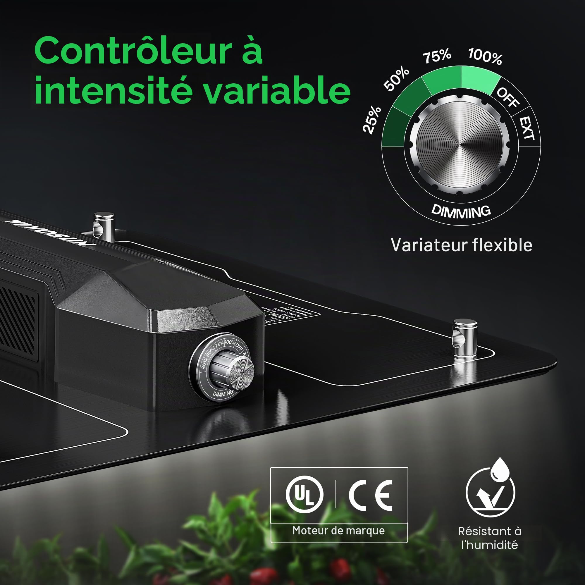 VIVOSUN VS1000 Lampe de Croissance LED avec diodes Samsung LM301 et Pilote Sosen à intensité Variable Spectre Complet pour Plantes d'intérieur semis légumes et Fleurs pour Tente de Culture 2x2/3x3