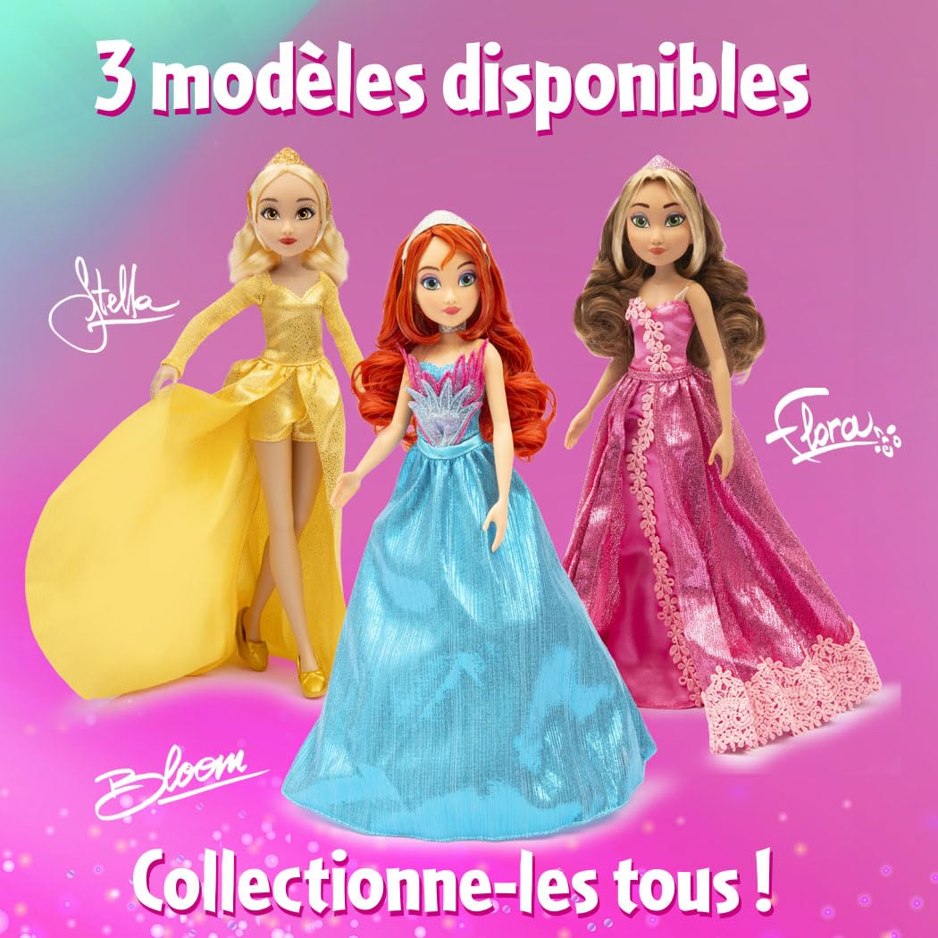 Winx, Przegubowa lalka, 26 cm, strój balowy z serii Alfea, model Flora, dla dzieci od 3 lat, WNX703