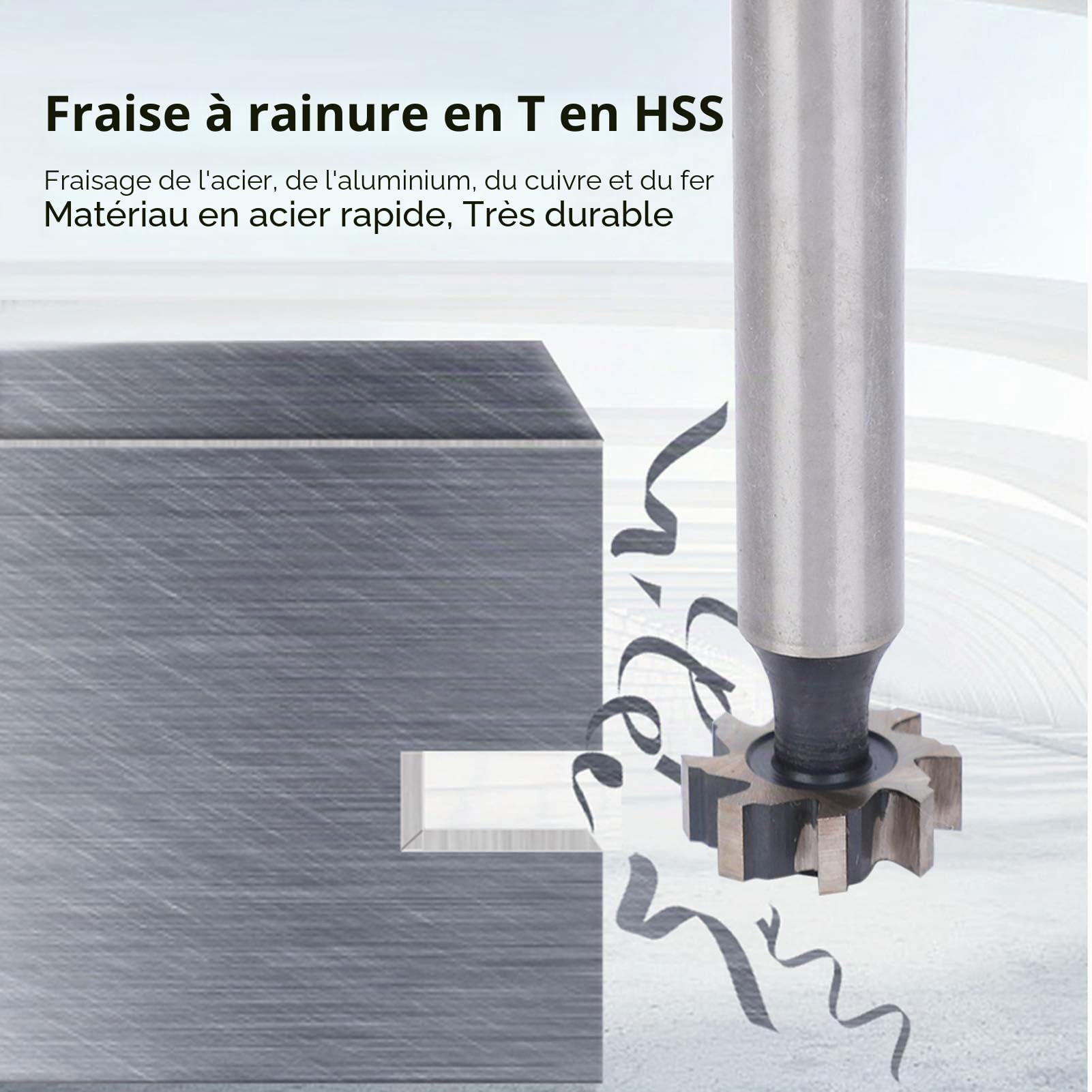 Fraise à Rainurer en T Métrique HSS pour le Fraisage d'Acier Aluminium Cuivre et Fer