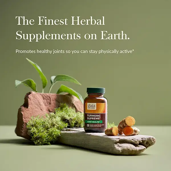 Gaia Herbs Turmeric Supreme Joint Health - Joint Support Supplement - with Quercetin, Black Pepper, Boswellia, Ginger Root, Curcuminoids, & More - 60 Liquid Phyto-Capsules (15-Day Supply) 2