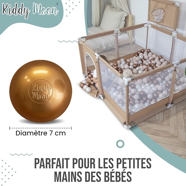 KiddyMoon Balles Colorées Plastique ∅7Cm pour Piscine Enfant Bébé Fabriqué en EU - 3