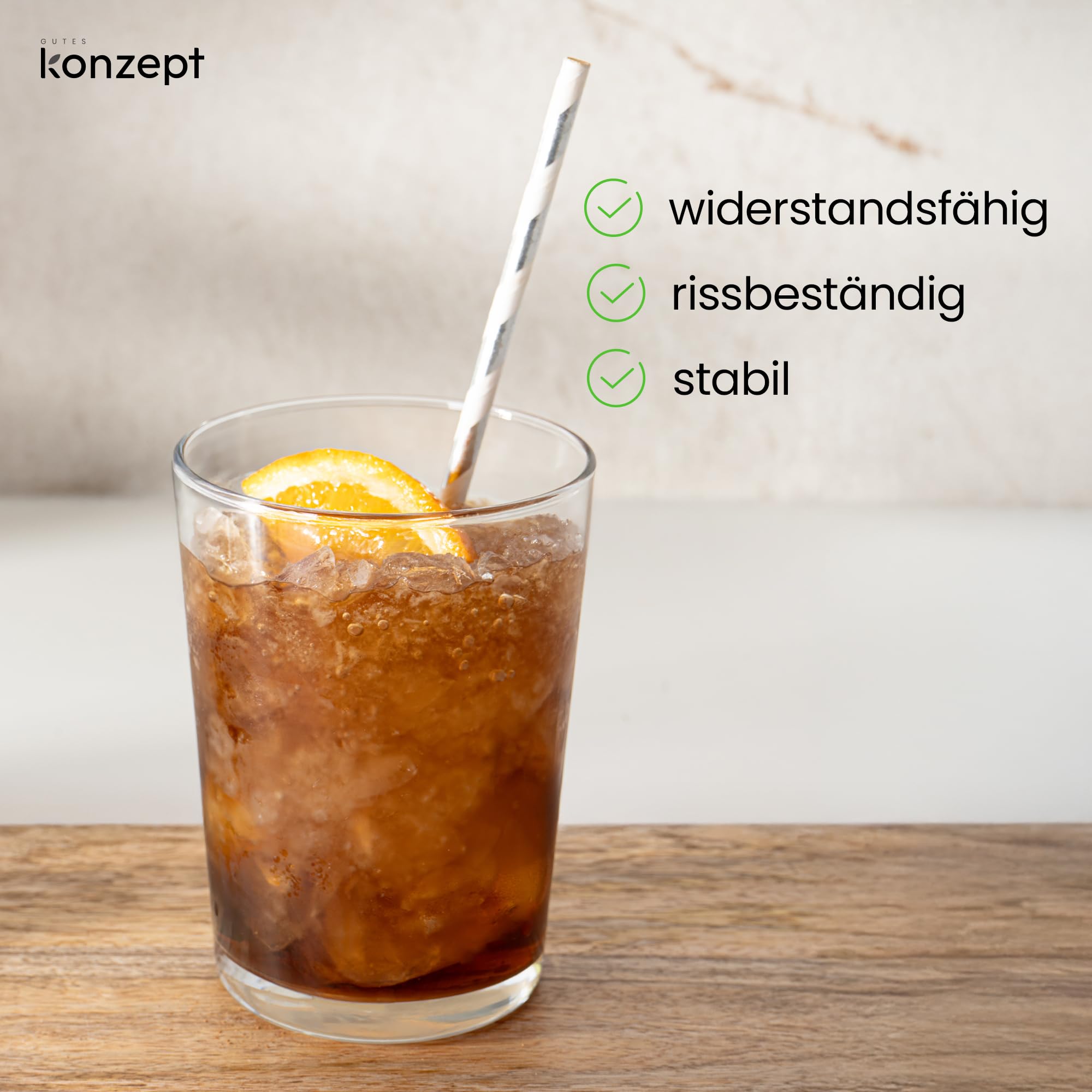 KONZEPT Juego de 12 vasos apilables grandes de 500 ml, fabricados en la UE, aptos para lavavajillas, sin plomo, ideales para agua, zumos y bebidas heladas