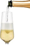 Champagne Crystal Flutes Glasses, Set of 4 - Modern Elegant Sparking Wine Glasses, Hand Blown - Good for Wedding, Anniversary, Christmas - 12oz / 350ml