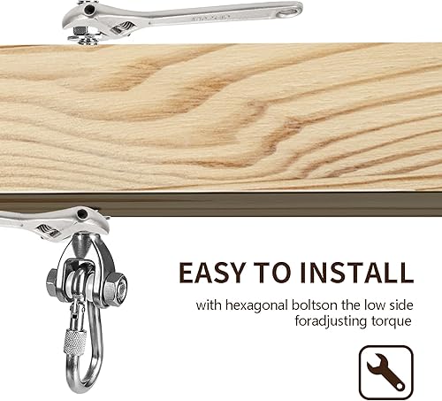 Miniatura 19 de 2 soportes permanentes antióxido resistentes, 1500 libras, accesorios de columpio de 180°, para hamaca de yoga, silla de arena, accesorios