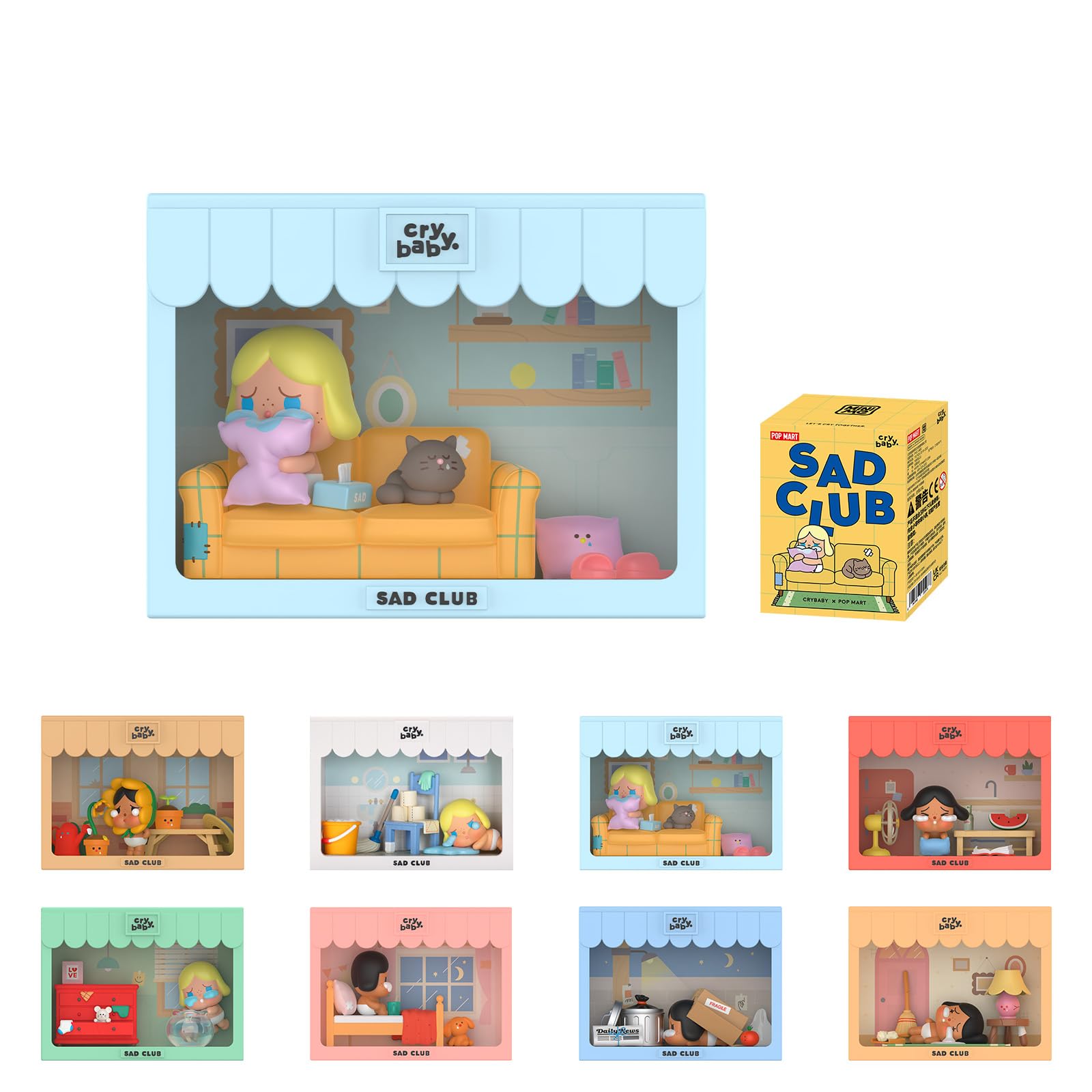 POP MART Crybaby Sad Club Series Scene Sets Blind Box Figures