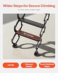 VEVOR Attic Ladder Wall-Mounted, 660LBS/299.4KG Capacity, Fits 9.5 to 10 ft Ceiling Height, 12-Step Steel Folding Stairs with Handrails, Pull Down Attic Ladders for Attics, Garages, Roofs, Basements