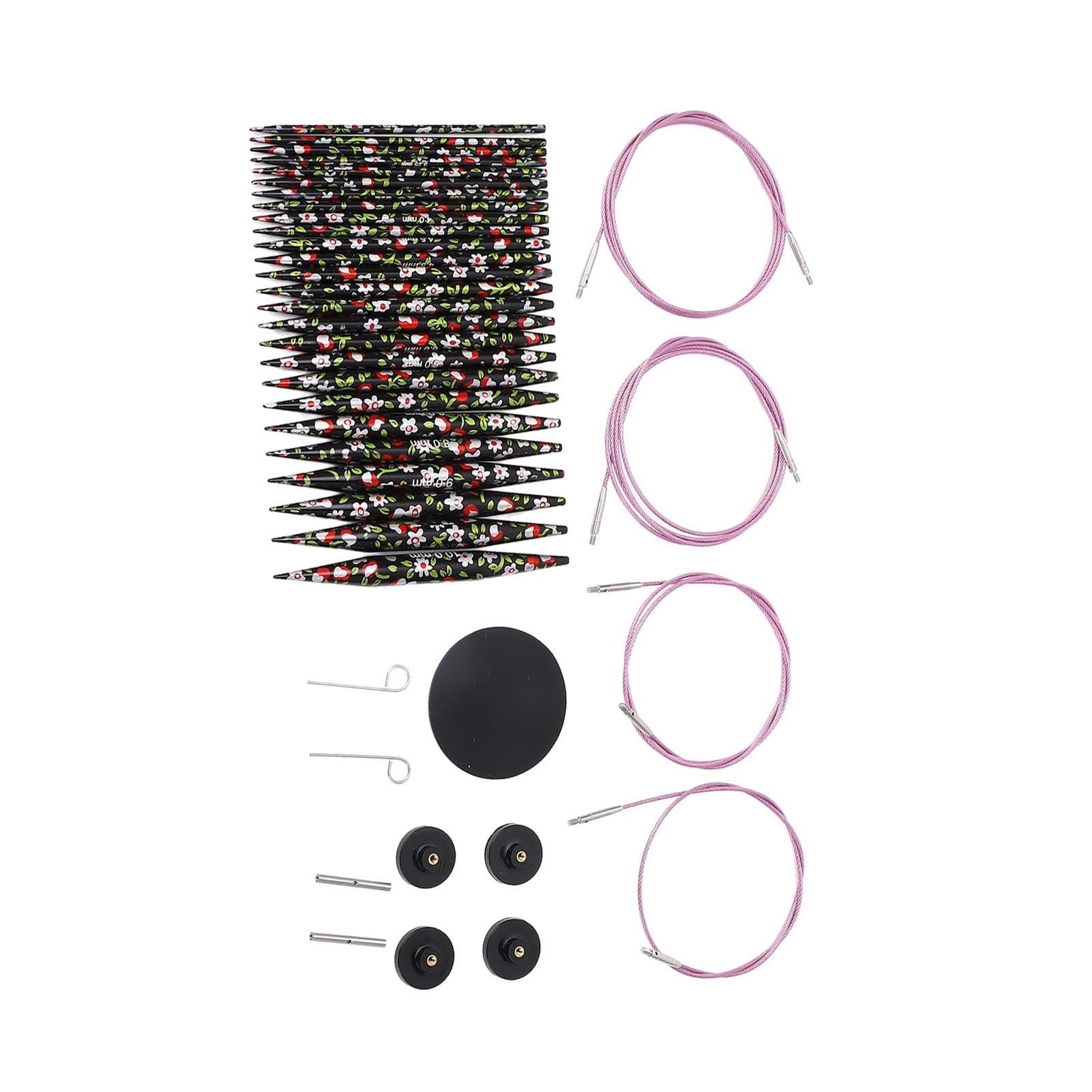 13 Paar Aluminium Rundstricknadeln Set mit Etui, Kabel und Zubehör 3mm-10mm Rundstricknadeln mit Druck für Brginner und Erfahrene Strickliebhaber