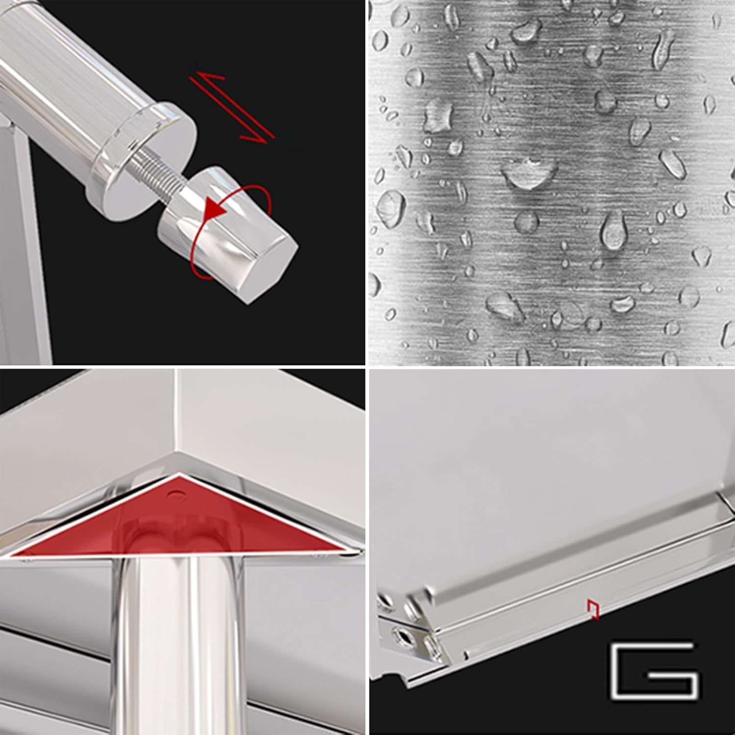 Multi-functional Three-tier Workbench Commercial Kitchen Prep Table Stainless Steel Workbench is Sturdy and Stable Open Storage Shelf with Adjustable Feet