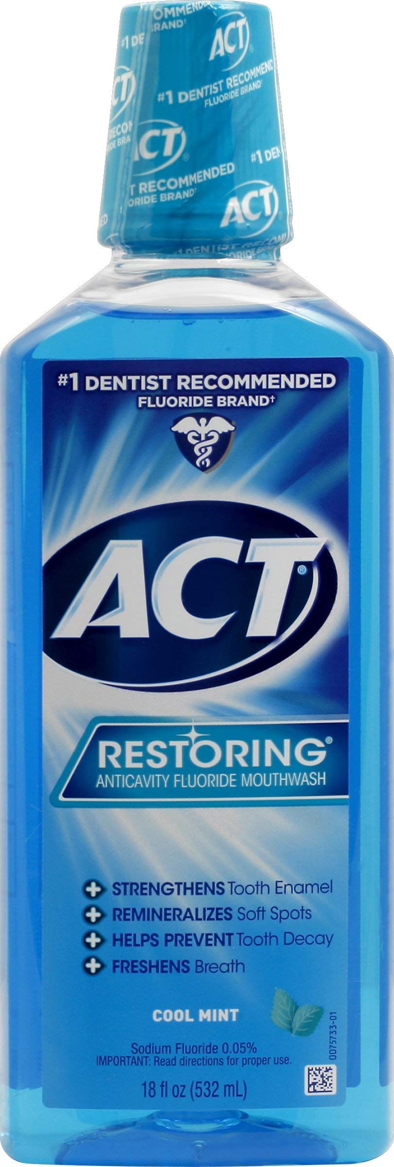 Act Restoring Anticavity Flouride Mouthwash, Cool Splash Mint, 18 oz