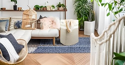 Miniatura 2 de Casaphoria Cesta de lavandería para lavandería, cesta de manta, cesta de almacenamiento para almohadas, cestas para dormitorio, canasta tejida,