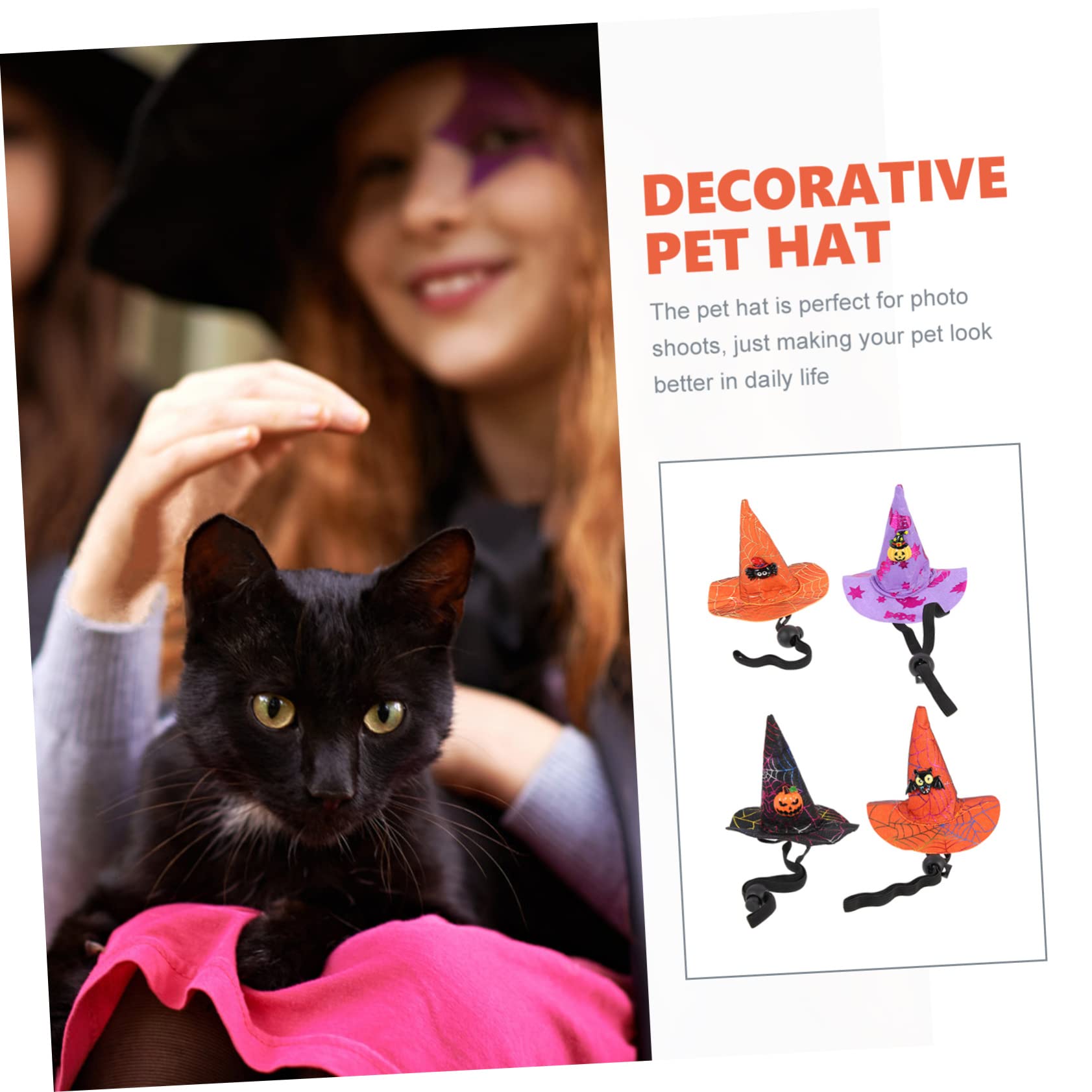 Kisangel 16stücke Teiliges Von Dekorativen Halloween-Witch-hüten Für Haustiere Vielseitige Katzen Und Hundezubehör Für Festlichkeiten Und Cosplay Leicht Bequem Und Auffällig