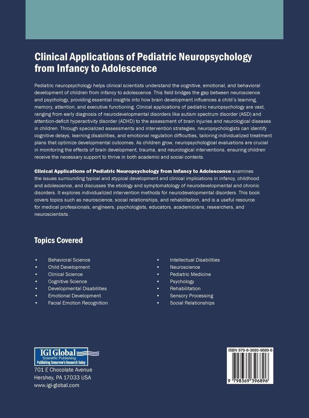 Clinical Applications of Pediatric Neuropsychology from Infancy to Adolescence