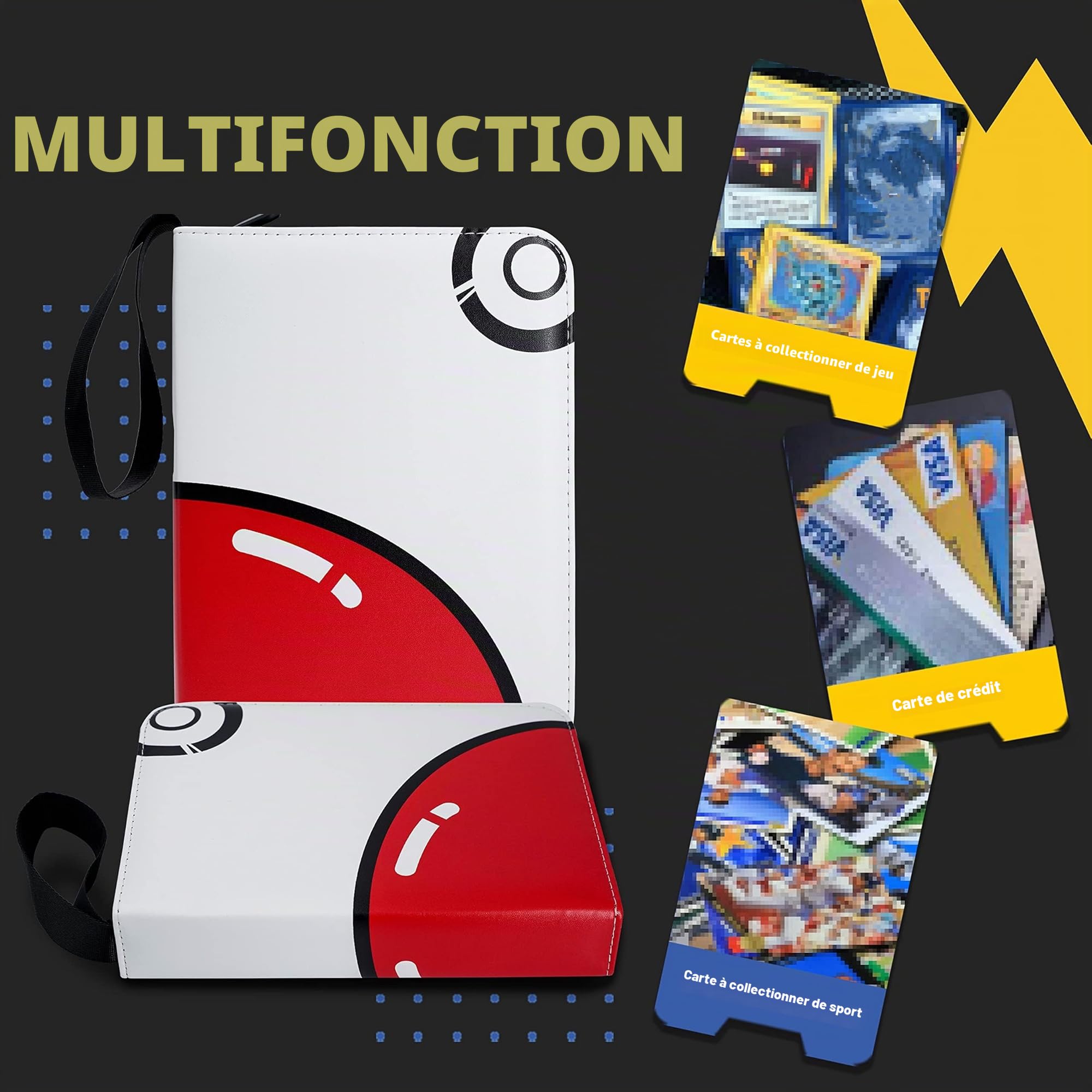 Album Pokemon Classeur Carte, 480 Album Carte Avec 4 Poches Et 60 Pages
