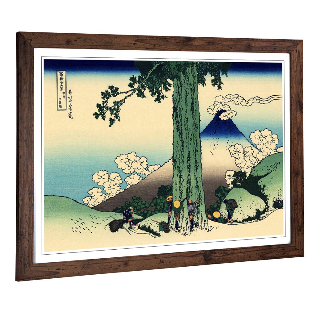 Big Box Art Framed Print of Hokusai Japanese Oriental Ejiri Design | Wall Art Picture | Home Decor for Kitchen, Living Room, Bedroom, Hallway, Walnut, A2 / 24.5x18 Inch / 62x45cm