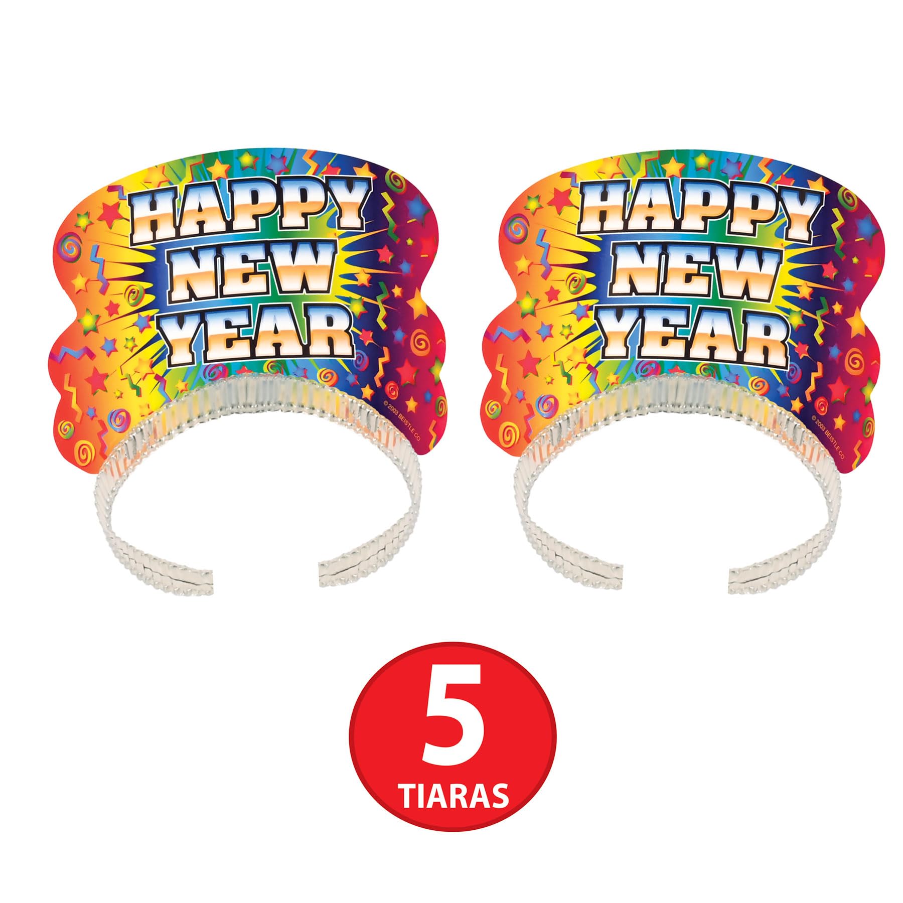 Beistle Sombreros de Copa, Tiaras, Cuernos, Mantas serpentinas serpentinas, Centro de Mesa, Arco Iris, Talla única