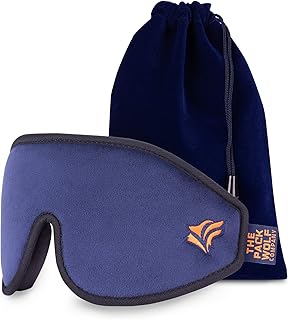 THE PACK WOLF COMPANY Mascherina per Dormire per Donna e Uomo, Premio 3D, Concinghie Regolabili, 100% Blocca La Lucce, Tappi per le Orecchie, Mini Borsa da Viaggio, Comoda e Super Morbida