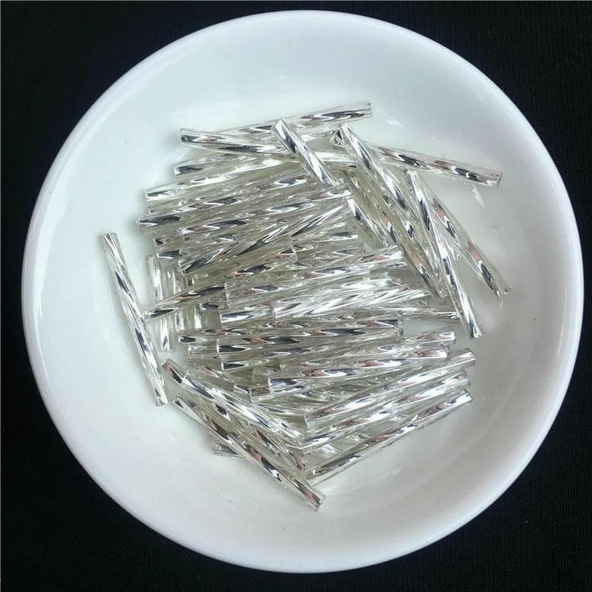 Kit de fabricación de pulseras, cuentas de tubo de cristal y espaciadores, 36 piezas de accesorios de fabricación de joyas para mujer, 2,5 mm x 25 mm, cornetas checas para coser prendas