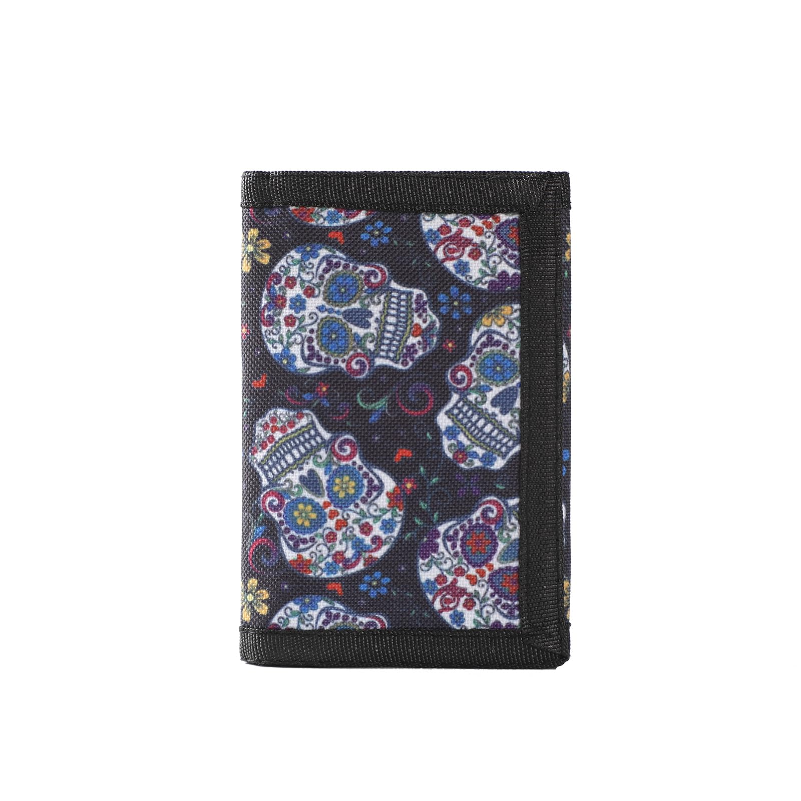 Leyeve wallet,Teen Wallet with Coin Pocket,Kids Wallets for Boys,RFID Trifold Canvas Outdoor Sports Wallet for Kids,Wallet with Magic Sticke-Skeletons