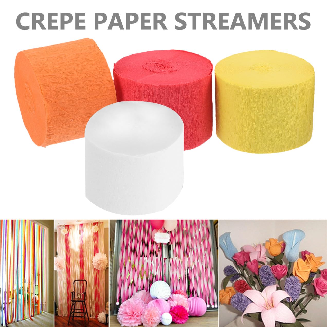 Abaodam 16pezzi Decorazioni Colorate Carta Crespa Per Feste Matrimoni e Compleanni Ottimi Per Creare Fondali e Ghirlande