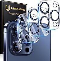 Vista 45 de UniqueMe para Paquete de 3 Protectores de Lente de Cámara para iPhone 15 Pro/iPhone 15 Pro Max, [Protección contra Caídas] [Compatible con Fundas]