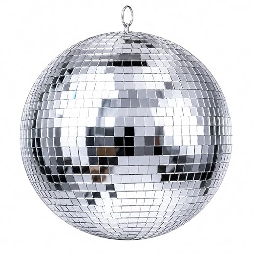 Alytimes Mirror Disco Ball - 8-Inch Cool and Fun Silver Hanging Party Disco Ball –Big Party Decorations, Party Design