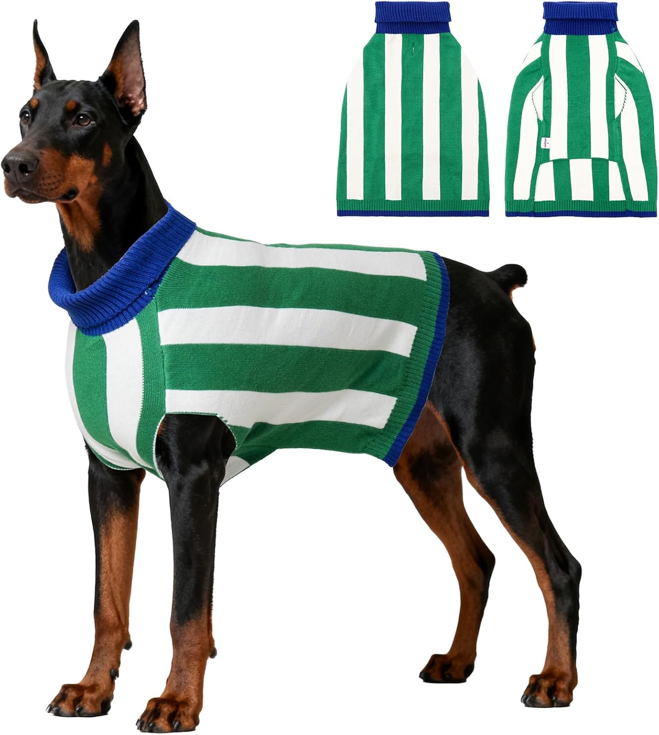 Dog Sweater, Dog Sweaters for Large Dogs, DogSweater Christmas, Warm Pet Coat for Large Breeds, Turtleneck Winter Knitwear Clothes for Golden Retrievers,Labradors,Doberman, Green,U-LDS01XXL