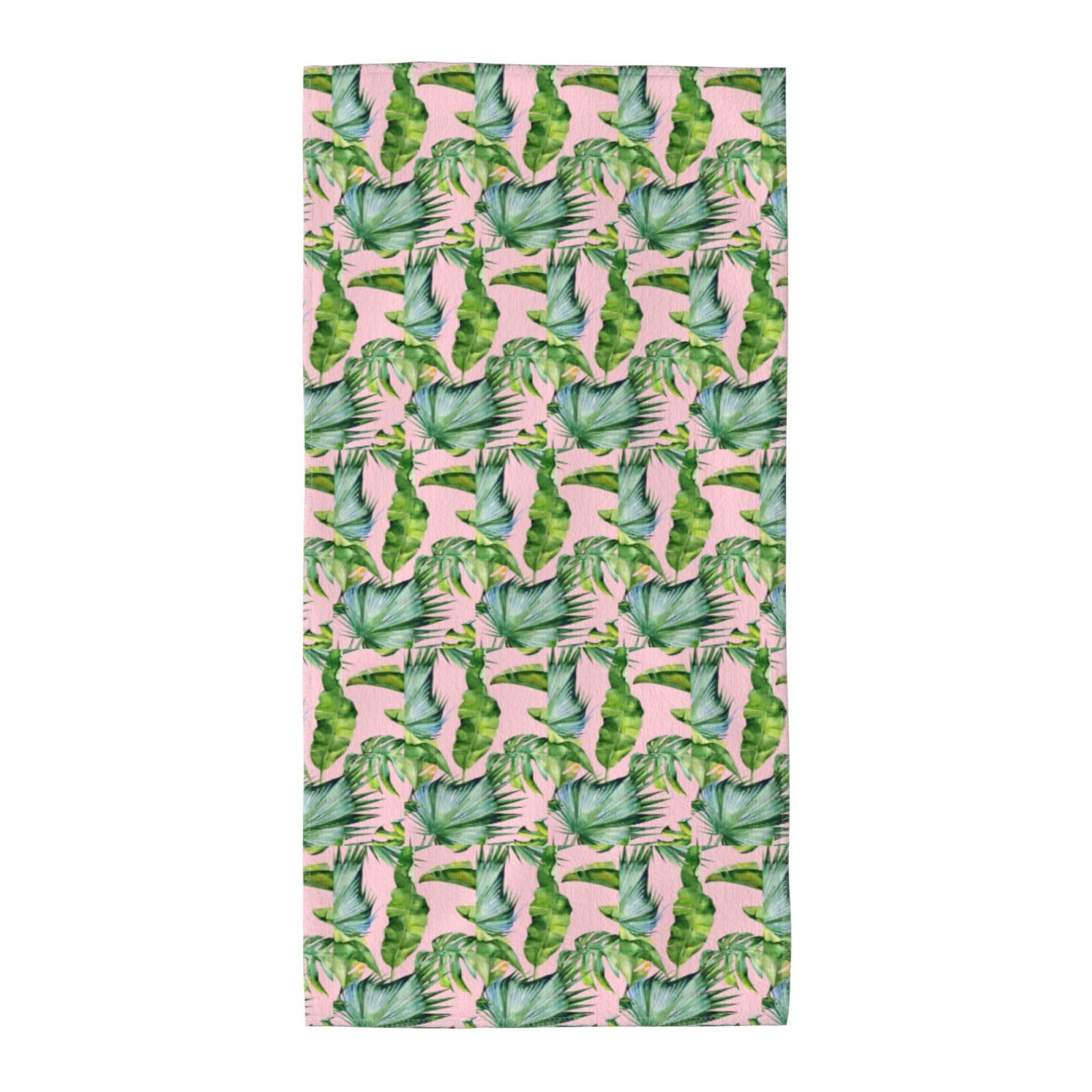 DIEzig Fresh Banana Leaves Fashion Printed Long Bath Towel For Pool Side Seaside Holiday