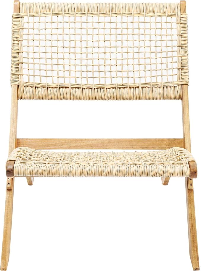 Kare Design Klappsessel Copacabana, Braun, Klappstuhl, Rattangeflecht, outdoorgeeignet, 73x78x60 cm (H/B/T)