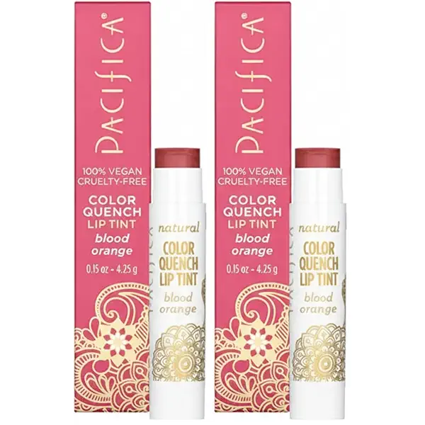 Pacifica Tinted Lip Balm – Blood Orange Flavor – Sheer Hydrating Balm with Coconut Oil & Cocoa Butter – Vegan, Cruelty-Free, Dermatologist Tested – 0.15 oz (Pack of 2) 1