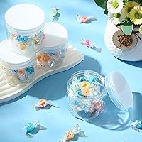 Vista 179 de 6 Pack 6oz Plastic Jars Containers with Lids Wide-mouth Refillable Leakproof Reusable Round Empty Jars for Travel Cosmetic Dry Food Spice Candy Clear