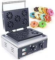 Vista 1 de LOYALHEARTDY Máquina de donas de flores de ciruelo de 5 agujeros, máquina comercial para hacer gofres, mini máquina de donas de 1500 W, 110 V