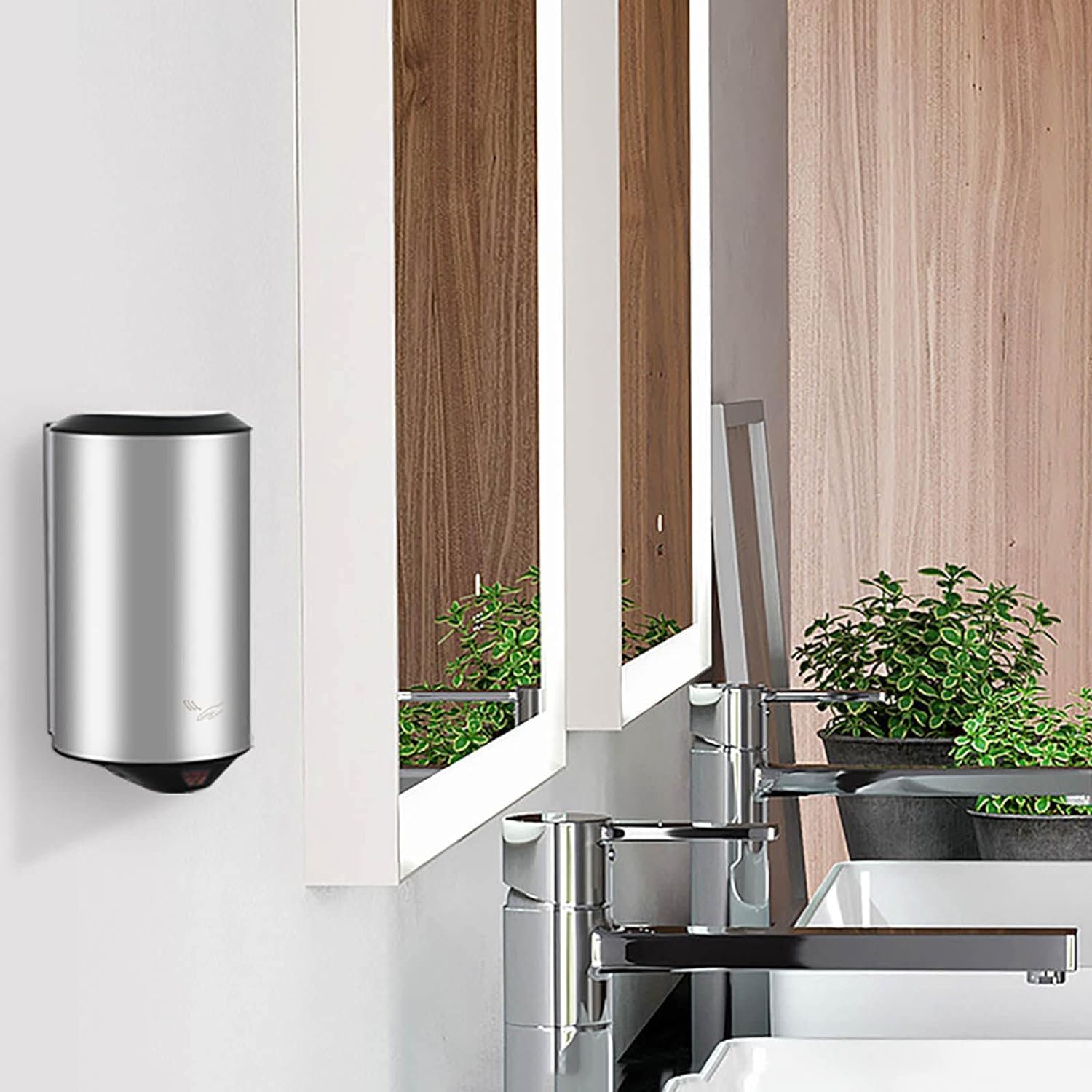 Bathroom Electric Hand Dryer1200W10s Fast Drying 32L/S Air Volume Commercial Stainless Steel High-Speed Hand Dryer Waterproof and Dustproof Wall-Mounted,