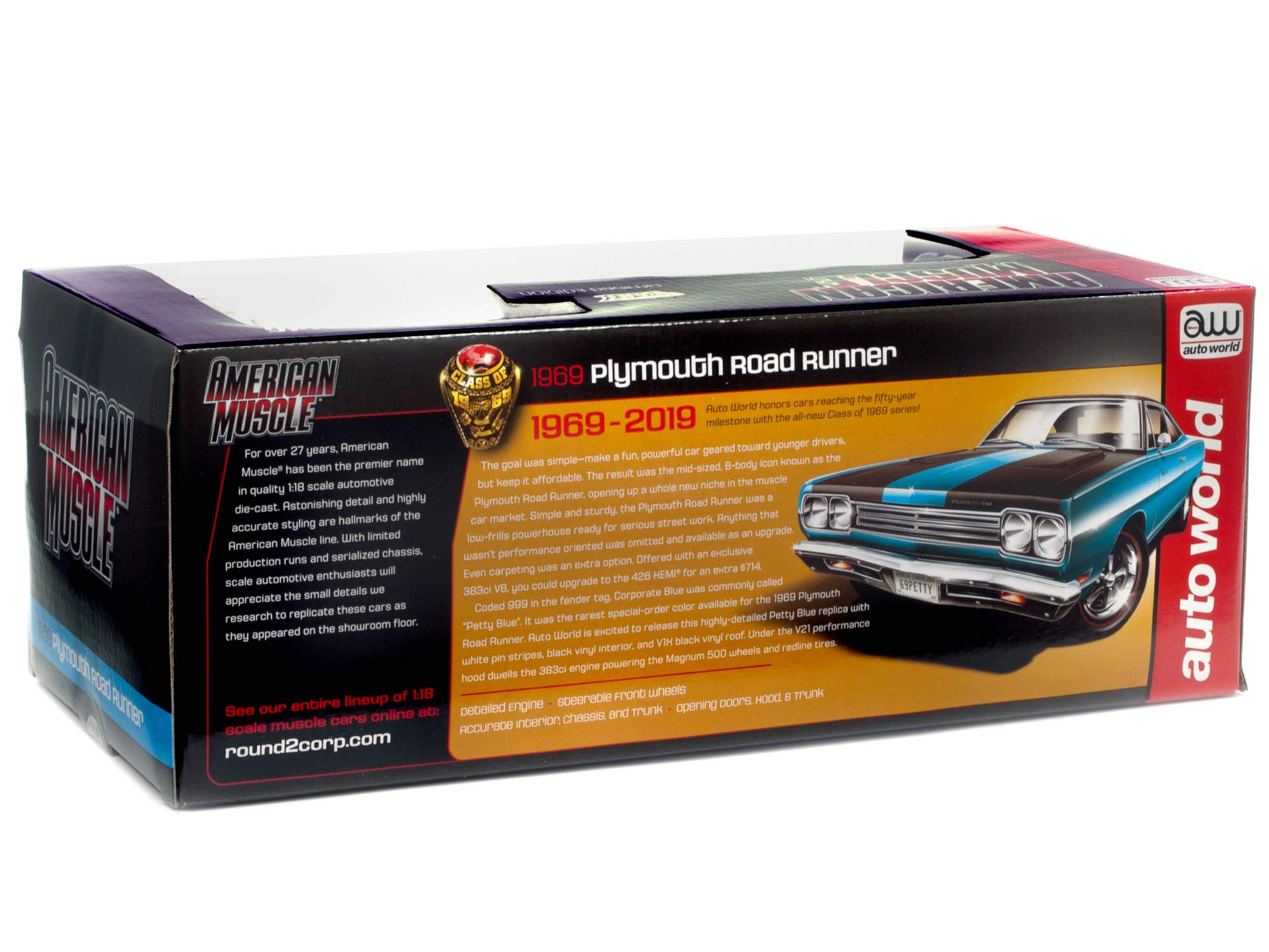 1969 Plymouth Road Runner Hardtop Petty Blue with Black Top