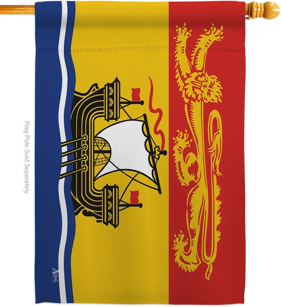 New Brunswick House Flag Regional Canada Provinces Canadian Territories Region Country Particular Area Small Decorative Gift Yard Banner Double-Sided Made In USA 28 X 40