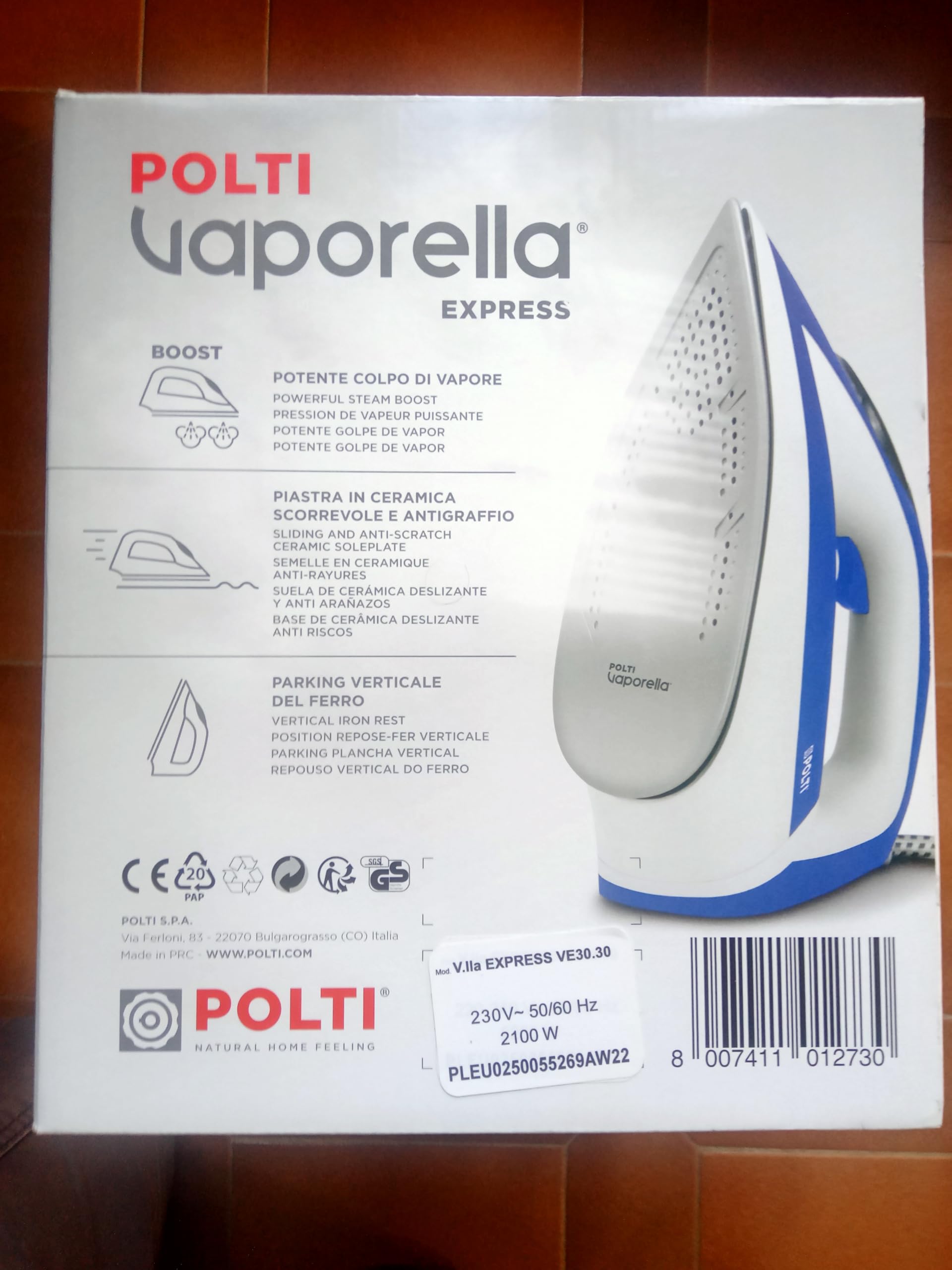 POLTI Planchas de Vapor de la Marca Modelo Ferro Car.Continua VAPORELLA Express VE30.30