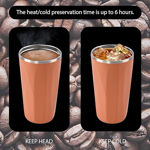 Miniatura 4 de Youwoo - Vaso aislado al vacío de 20 onzas con popote de metal, taza aislada al vacío de doble pared, taza de café para bebidas calientes y frías,