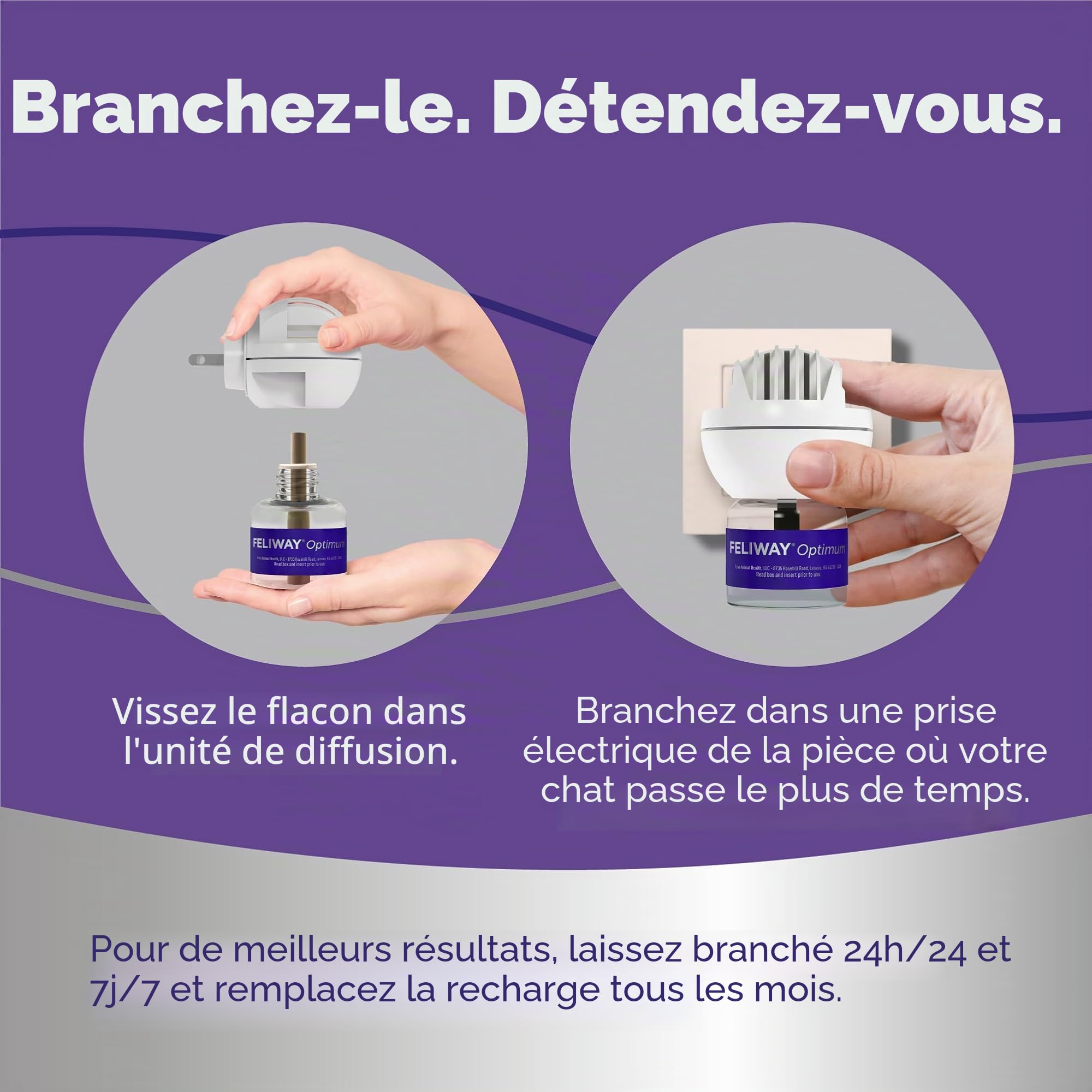 FELIWAY Recharge de phéromones apaisantes optimales améliorées de 30 Jours - Lot de 2