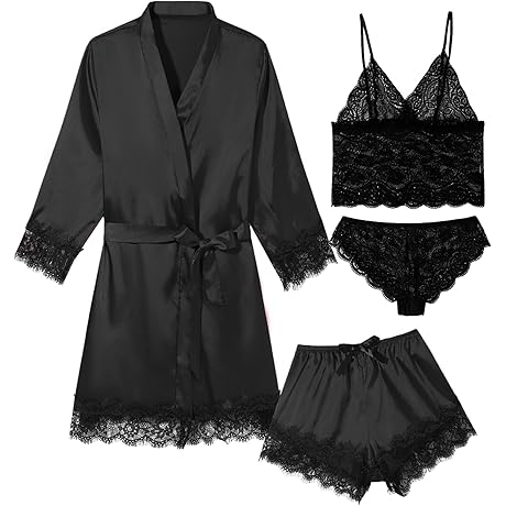 Womens Lingeries Silk Pajamas: Sexy Robe Set for Unforgettable Moments