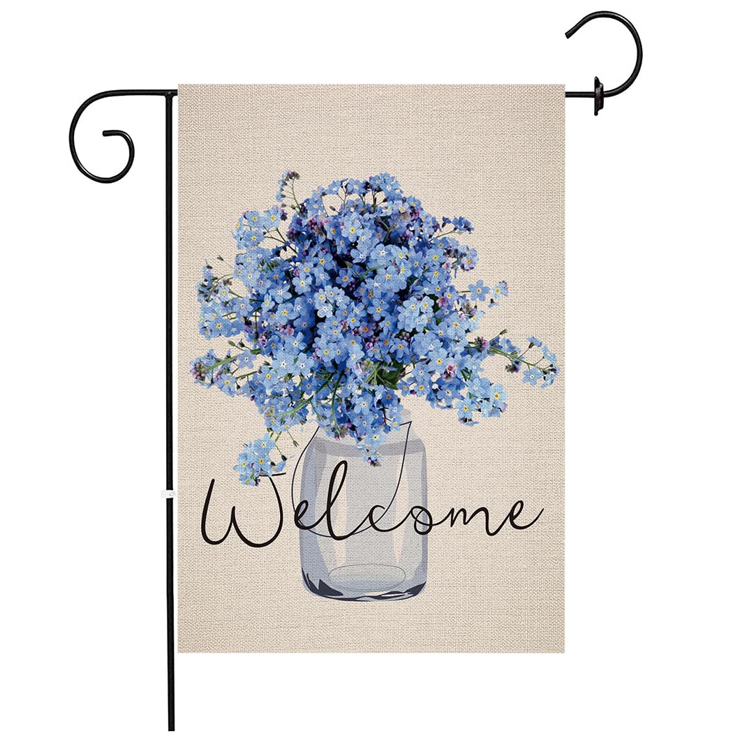 NEDAR Spring Welcome Garden Flag Spring Flwoers Flag 12.5x18 Inch Vertical Double Sided, Farmhouse and Yard Outdoor Decor