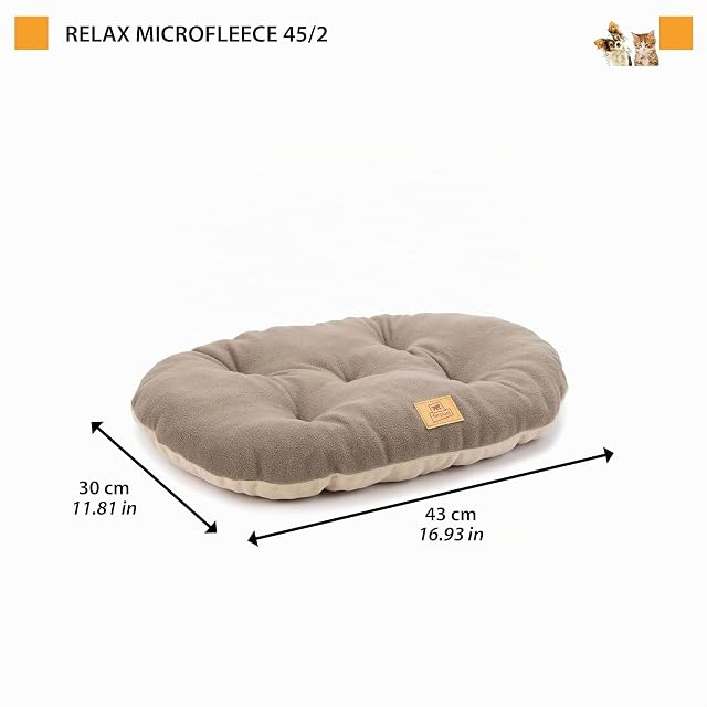Foto 3 de 3 de Ferplast Cojín Cama para Perros y Gatos Relax Microfleece 45/2 Suave Acolchado Lavable Micropolar Gris