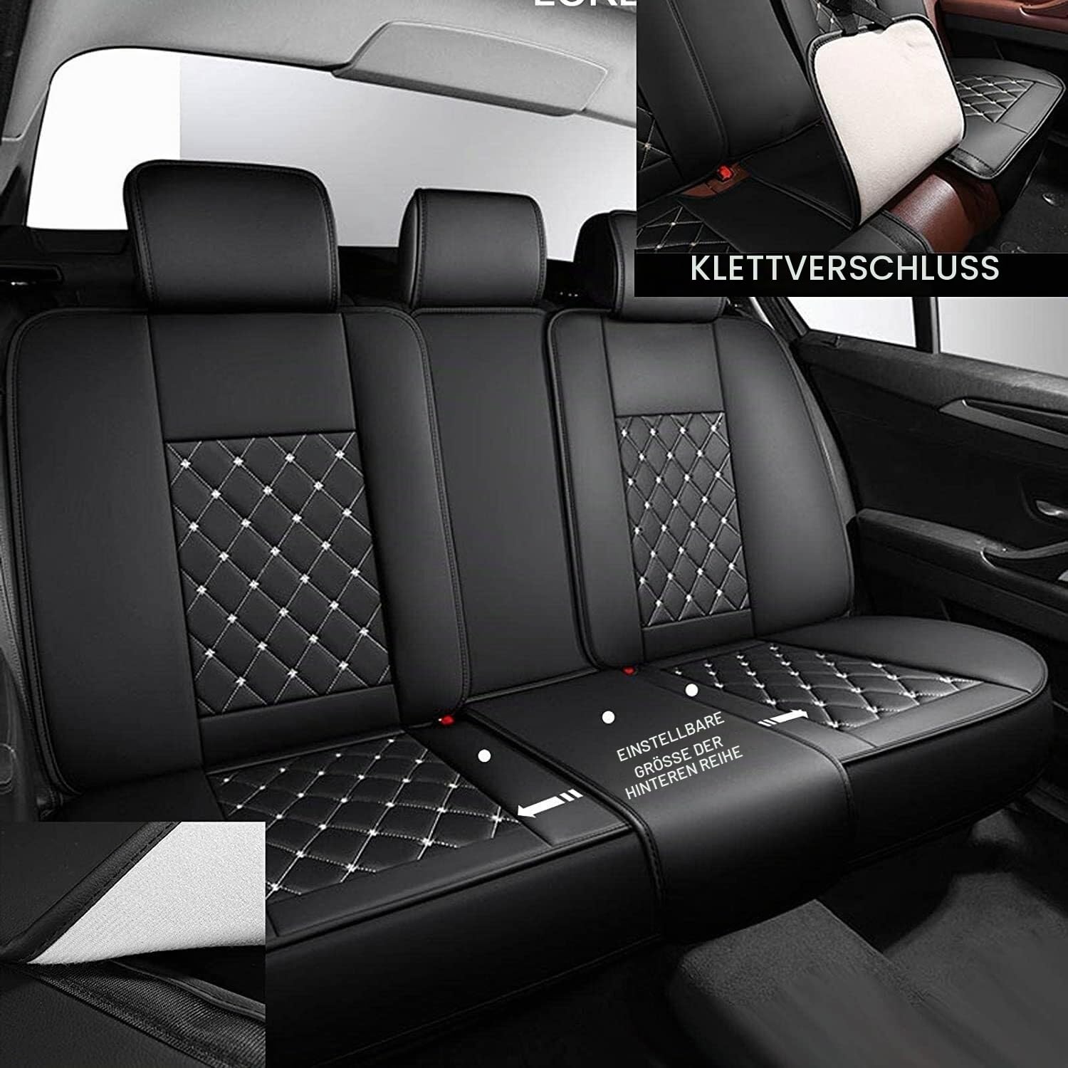 SitzbezüGesets Für VW Tiguan 2016 2017 2018 2019 2020 2021 2022 2023 SEL R-Line Elegance,Schonbezug Leder,Autositz-Auflage Universal Leder Auto-SchonbezüGe Wasserdicht Sitzschoner,PU Leder Sitzschoner